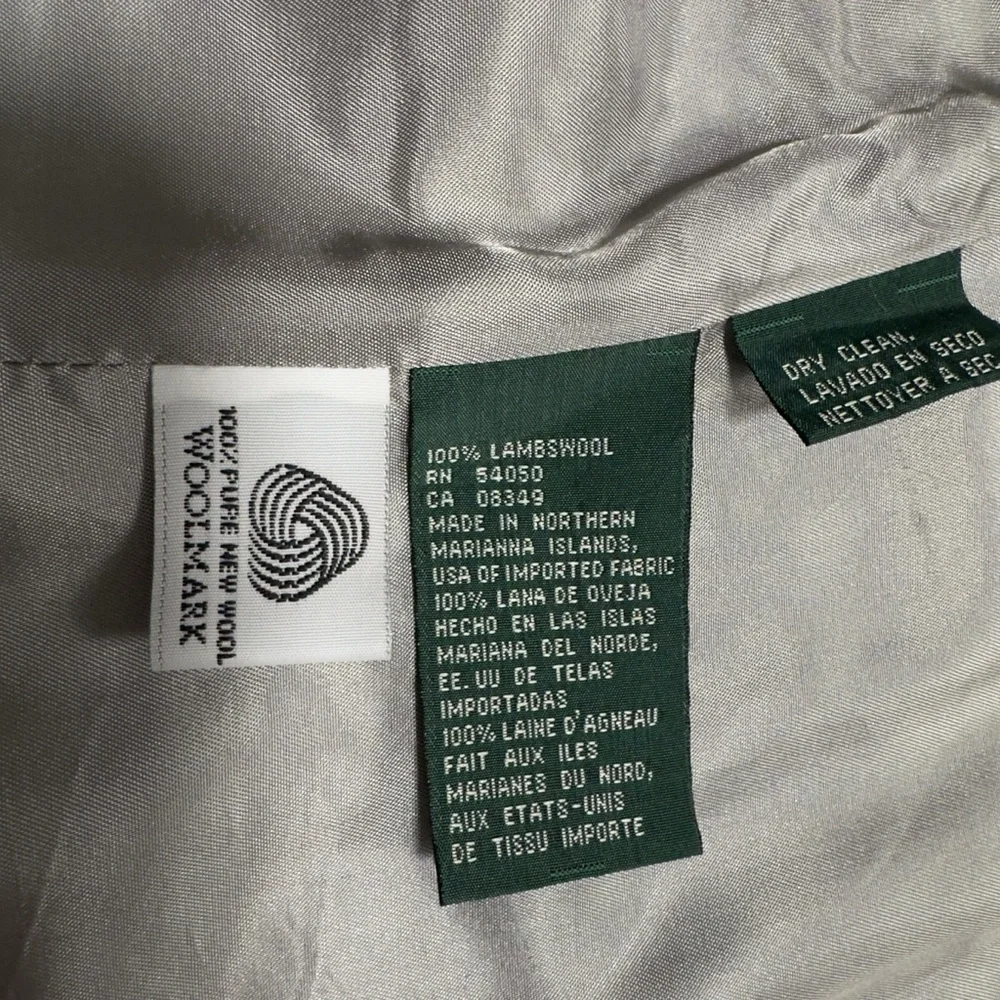 Lauren Ralph Lauren Light Gray Textured Wool Twill Hooded Zip Jacket - Picture 13 of 15